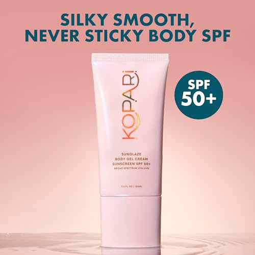 Kopari Sunglaze Body Gel Cream Sunscreen SPF 50+ | Broad-Spectrum Body Sunscreen with Hyaluronic Acid & Coconut Oil | Lightweight, Non-Greasy, Glowing Finish