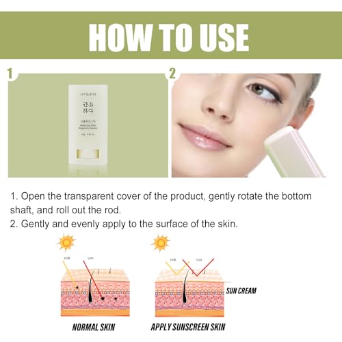 Matte Sun Stick Mugwort + Camelia Korean Sunscreen Stick for Face Moisturizer with SPF 50+ PA+++ Matte Sunscreen for Face & Body Non Greasy, No White Cast （18g/0.63oz）