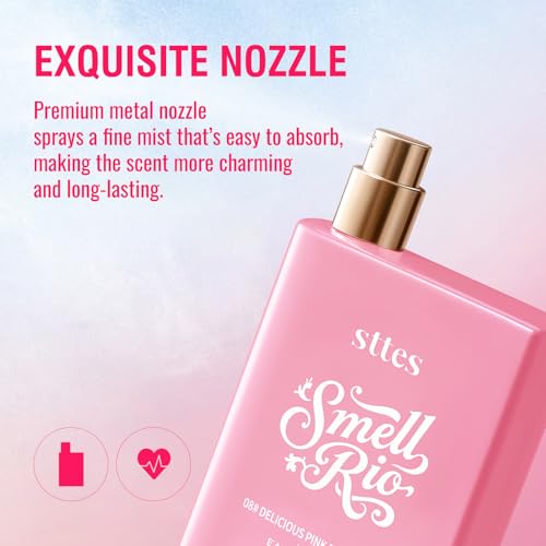 Sttes Smell Rio 08# (Delicious Pink Dragonfruit) Eau de Parfum for Women, Fruity Floral Perfume with Pink Dragonfruit, Lychee, Jasmine, Hibiscus, Vanilla & Sun Musk, 100ml/3.4 Fl Oz