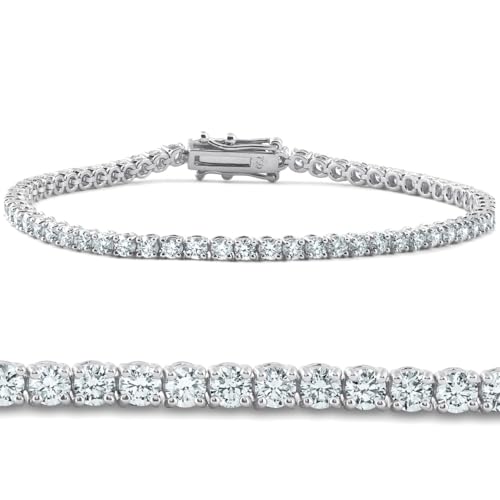 Pompeii 3-10 Ct Natural Diamond Tennis Bracelet in 14k White, Yellow, or Rose Gold