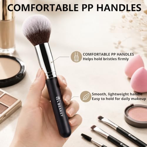 BEAKEY Makeup Brushes set with 2 Blending Sponges,10 Brush Face and Eye Set