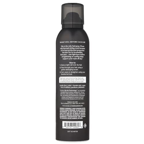 Kristin Ess Ultra Fine Professional Hairspray + Heat Protectant for Hair - Lightweight Hold for Women - Volumizing Anti Frizz Hair Styling - Brushable, Flexible Styling + Finishing Spray - Color Safe
