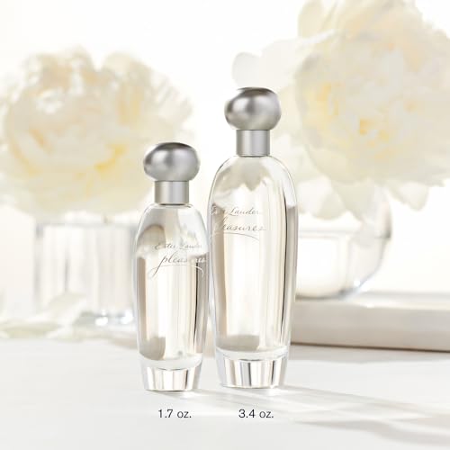 Estée Lauder Pleasures Eau de Parfum Spray with Notes of Lilies, White Peonies & Jasmine | Floral Perfume for Women | Perfumes for Women, 3.4 Fl Oz