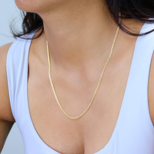 Nuragold 10k Real Yellow Gold Cuban Curb 3.5mm Pave Dia-Cut Chain Necklace - 24"