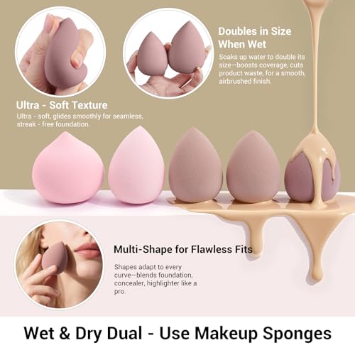 MAANGE Makeup Brush Set 51 PCS Professional Makeup Brushes Soft Foundation Powder Eyeliner Eye Shadow Makeup Brushes Set Travel Make up Brush Kit (Champagne)
