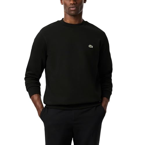 Lacoste Men's Classic Fit Fleece Sweatshirt, Black, Large