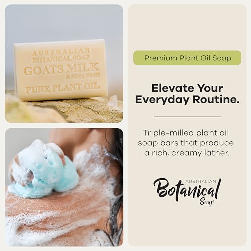 Australian Botanical Soap Variety Pack, 6.6 oz Bars – Goat Milk, Eucalyptus, Manuka Honey, Sea Salt, Pink Lychee, Lemongrass, Raspberry, Valencia Orange – Enriched with Organic Shea Butter, Pack of 8