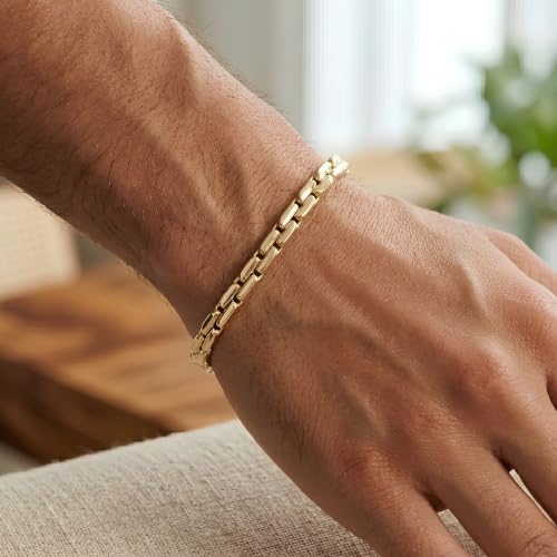 Floreo 14k Yellow Gold 4.5mm Chunky Cable Link Bracelet, 7.5 Inch