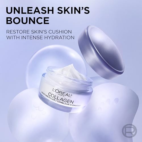 L'Oreal Paris Collagen Moisture Filler Facial Moisturizer, Fragrance Free, Anti Aging Face Cream, Non-Greasy Skin Care Formula For Up to 48HR Hydration, 1.7 oz