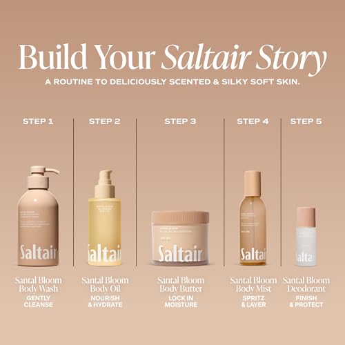 Saltair Nourishing Body Oil | Lightweight Body Glow | Santal Bloom, 4 oz