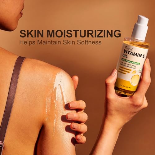 Yoken Vitamin E Oil for Skin Face Body 8 Oz Cold Pressed Vitamine Body oils