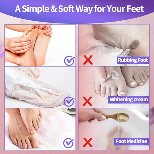 5 Pack Moisturizing Foot Mask, Hydrating Feet Mask for Dry Cracked Feet, Moisturizing Foot Socks Dry Skin Moisturizer for Soft Smooth Feet, Foot Spa Care Kit, Ideal Holiday Gift for Women and Men