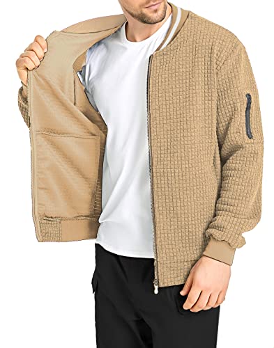 SAVKOOV Mens Lightweight Jacket Casual Bomber Jacket Varsity Coat