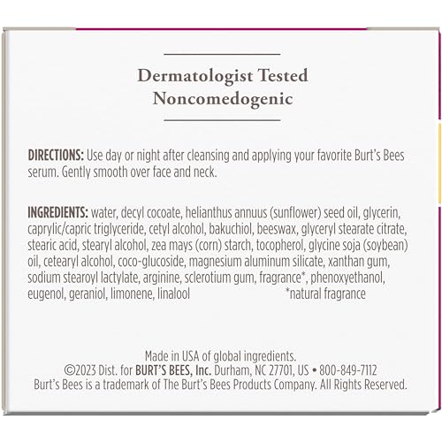 Burt's Bees Renewal Firming Face Cream, Anti-Aging Retinol Alternative, Mothers Day Gifts for Mom, Moisturizing Natural Origin Skin Care, 1.8 Ounce (Packaging May Vary)