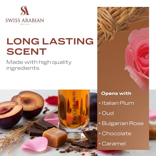 Swiss Arabian Private Oud - Luxury Products From Dubai - Long Lasting, Addictive Personal Perfume Oil Fragrance - A Seductive Signature Aroma - 0.4 Oz