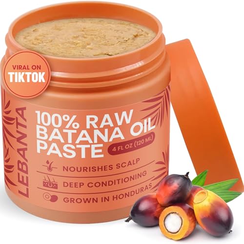 Lebanta Raw Batana Oil for Hair - 100% Pure, Organic 4oz Batana from Honduras for Fuller, Thicker-Looking Hair - Unrefined Cold Pressed Cosmetic Scalp Oil & Hair Mask, Gift for Women (1 Pack)