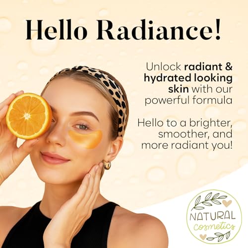 BLOOMORA Vitamin C & Caffeine Under Eye Patches (30 Pairs), Under Eye Mask for Puffy Eyes, Appearance of Dark Circles, Smoothing & Hydration, Self Care & Skincare Gifts for Women, Patch Yeux