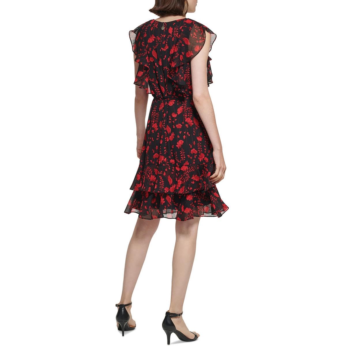 Tommy Hilfiger Women's Dresses,Black/Chili Pepper,8P