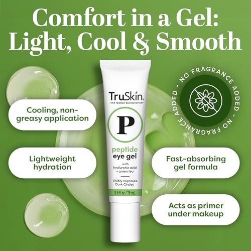 TruSkin Peptide Eye Cream Gel for Dark Circles, 0.5 fl oz