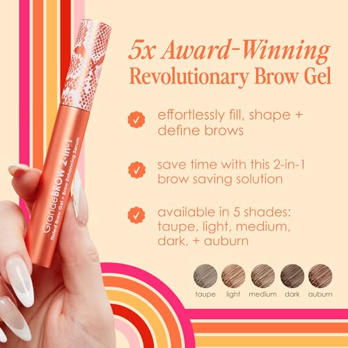 Grande Cosmetics GrandeBROW 2-in-1 Tinted Brow Gel & Serum, Medium