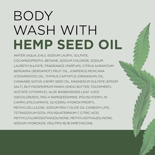Dr Teal's Body Wash with Pure Epsom Salt, Cannabis Sativa Hemp Seed Oil, 24 fl oz (Pack of 2)