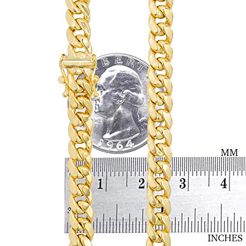 Nuragold 14k Real Yellow Gold Miami Cuban Link 6.5mm Chain Italian Bracelet - 7"