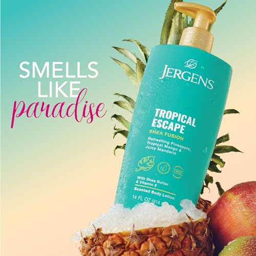 Jergens Shea Fusion Tropical Escape Body Lotion, Shea Butter, 14 fl oz