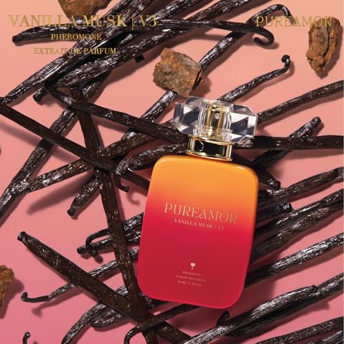 PUREAMOR Pheromone Perfume for Women, Vanilla Musk Extrait de Parfum - Long Lasting Warm Cozy Vanilla Scent, 30% High Concentration, Full Size Fragrance Spray, 1.0 oz / 30 ml