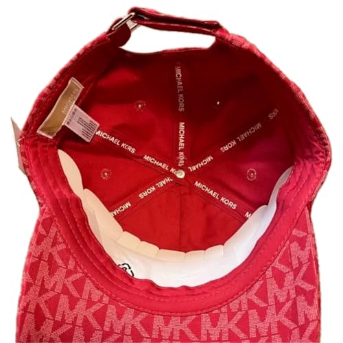 Michael Kors Unisex MK Logo Baseball Hat Cap Red/Deep Pink One Size