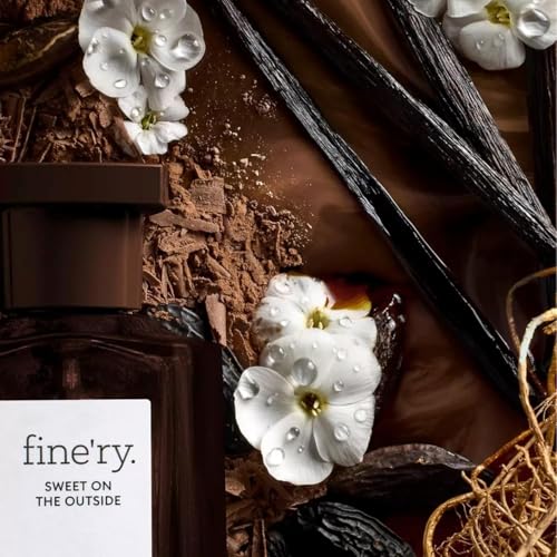 Fine'ry Vanilla Gourmand Sweet on the Outside Eau de Parfum - Long-Lasting Perfume for Women - Vanilla, Cacao Wood & Smoked Vetiver - Warm, Full Size Hair & Body Fragrance, Gift for Her (60mL)