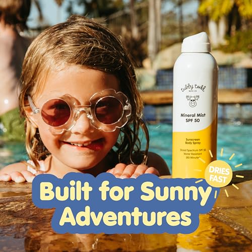 Tubby Todd Mineral Mist SPF 50 Sunscreen, Non-Aerosol Body Spray