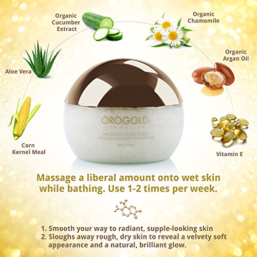 OROGOLD White Gold 24K Classic Body Scrub - with Sea Salt - 9.7 Oz
