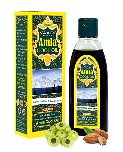 Vaadi Herbals Amla and Brahmi Blend Hair Oil - Therapeutic Grade for Hair Growth and Cooling - 6.76 Ounces