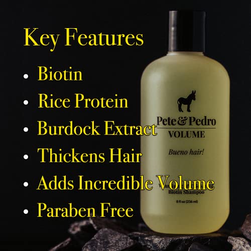 Pete & Pedro Volume Daily Shampoo Biotin, Thickening, Strengthening, 8.5 oz