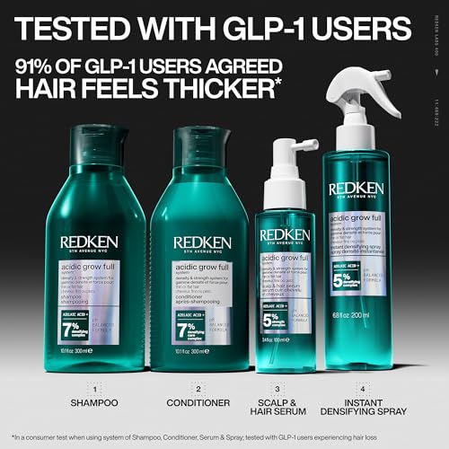 Redken Acidic Grow Full Scalp & Hair Serum – For Thicker Hair, 3.4 Fl Oz