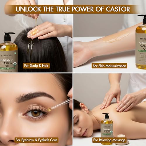 Majestic Pure USDA Organic Castor Oil - 16 Fl Oz