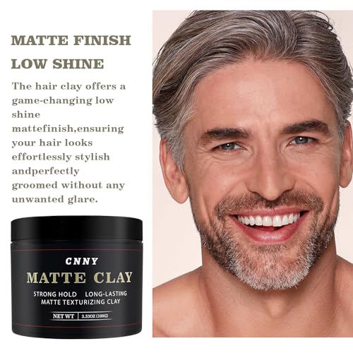 CNNY Men's Hair Styling Clay 3.53 oz, Firm Hold, Matte Finish, Hair Clay with Natural Ingredients, Add Volume & Texture, Premium Men’s Hair Type