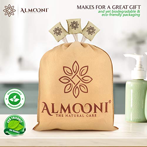 ALMOONI Natural Loofah Body Scrubber, Egyptian Loofah Sponge, 3 Count