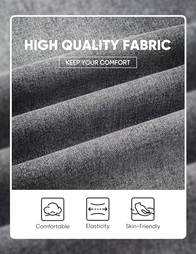 JMIERR Mens Denim Baggy Jeans Relaxed Fit Work Pants for Men Outdoor Casual Quiet Luxury Pants, L, Gray