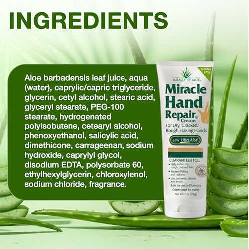 Miracle Foot Repair Cream, Foot Cream For Dry Cracked Feet, 8 Oz & 1 Oz