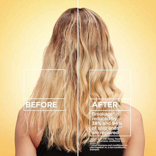 Garnier Whole Blends Honey Treasures Repairing Shampoo and Conditioner Set for Dry, Damaged Hair, 22 Fl Oz (2 Items), 1 Kit (Packaging May Vary)