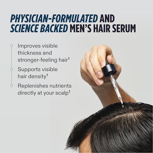 Nutrafol Men's Hair Serum for Thinning Hair, Lightweight, 1 Fl Oz Bottle