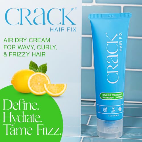 Crack Hair Fix Air Dry Cream - Multi-Tasking, Anti-Frizz, Leave-In Styling Balm with Protection from Humidity, Chlorine, Heat Treatments & Sun, 3 oz