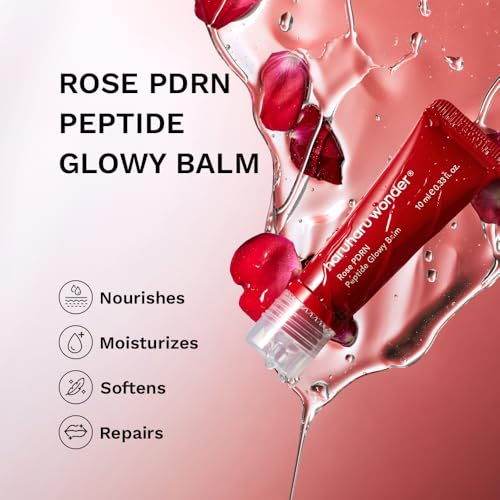 HARUHARU Rose PDRN Peptide Glowy Balm, 0.33 fl.oz, Glossy Clear, Vegan