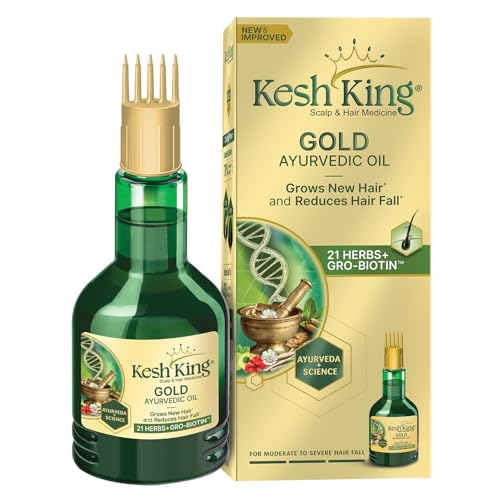 KESH KING Ayurvedic Hair Oil | Herbal Oil with Bhringraj & Amla | Enhance Hair Growth | Reduce Hairfall | Nourishes Scalp | Provides Long & Thick Hair | 3.38 Fl Oz/100ml