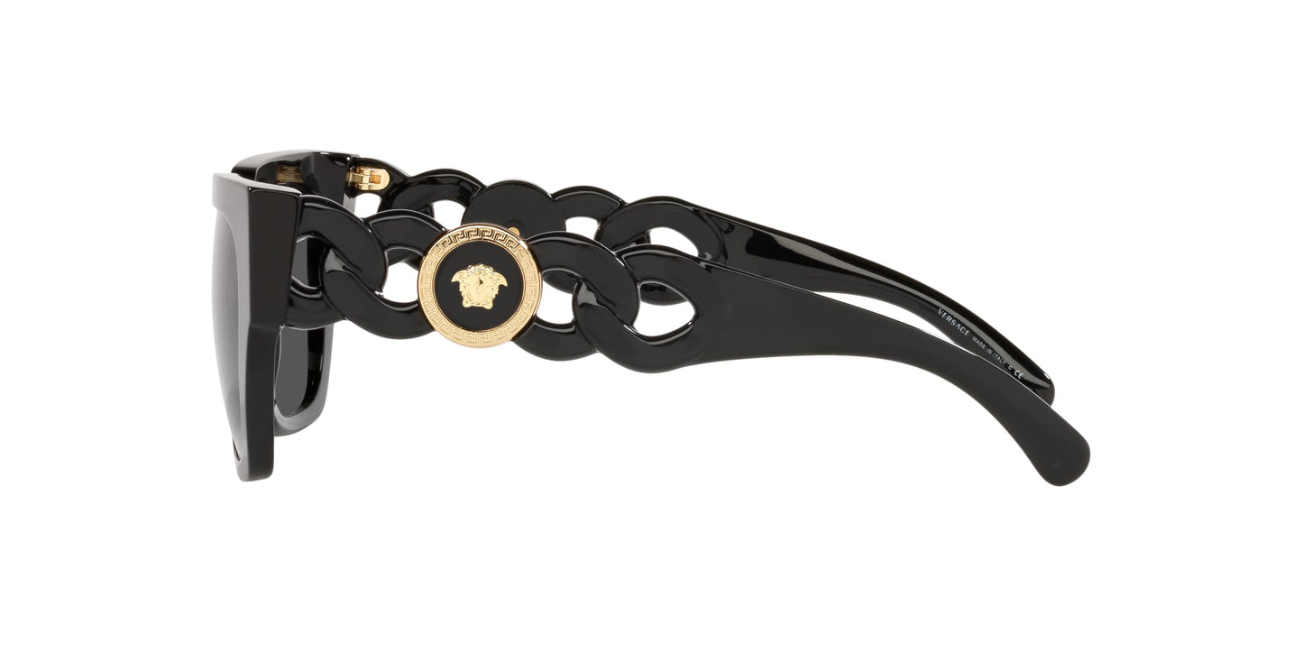 Versace Woman Sunglasses Black Frame, Dark Grey Lenses, 53MM