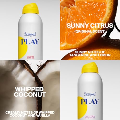 Supergoop! PLAY Antioxidant Body Mist w/Vitamin C - 6 fl oz - SPF 50 PA++++ Broad Spectrum Sunscreen - Body Spray - Great for Active Days - Sunny Citrus