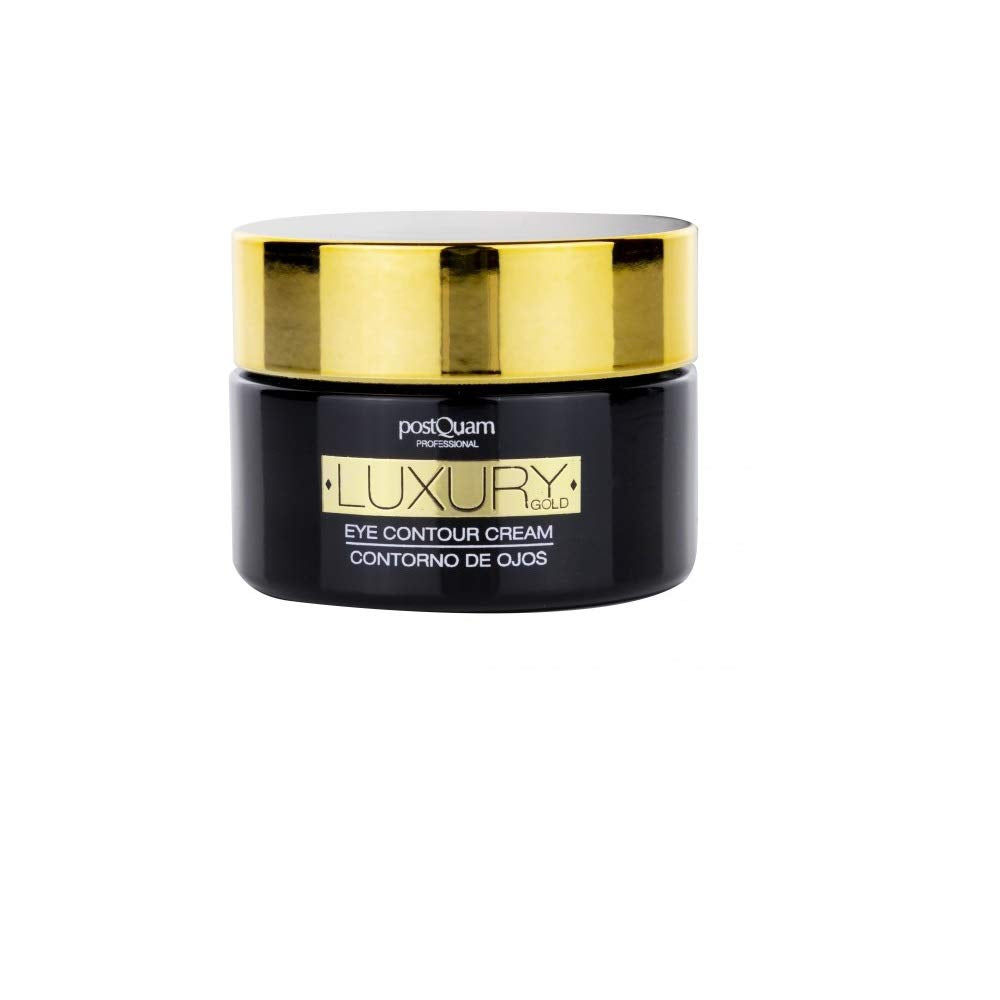 POSTQUAM Professional Luxury Gold Eye Contour Cream 15ml – Spanish Beauty - Hyaluronic Acid - Helps Minimize Wrinkles & Expression Lines - to Soothe the Eye Area - Active Ingredients