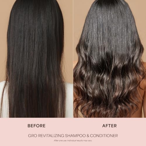 VEGAMOUR GRO Revitalizing Shampoo - Plant-Powered with Karmatin™ Peptide & Caffeine, Gently Cleanses, Builds Strength & Resilience, Vegan & Cruelty-Free