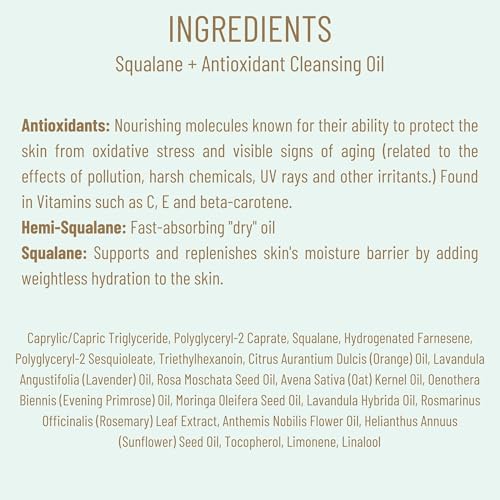 BIOSSANCE Squalane & Antioxidant Cleansing Oil - Facial Oil - 6.7 oz